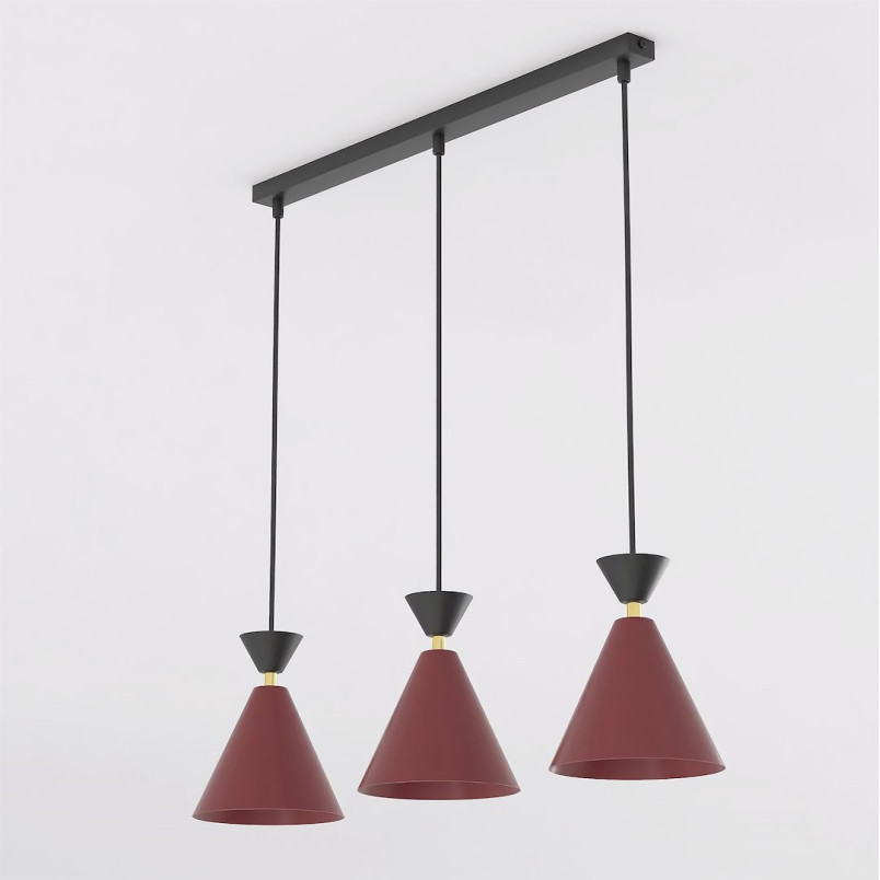 Lampa Klever 3 Burgundy Black Emibig