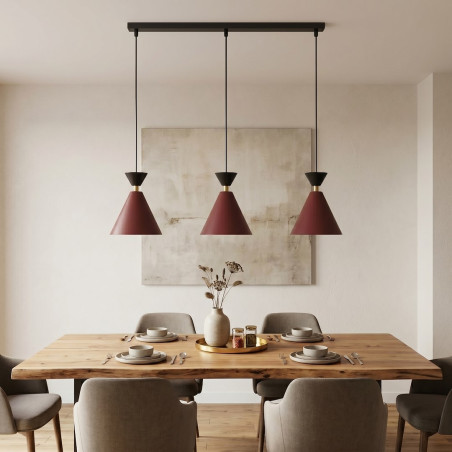 Lampa Klever 3 Burgundy Black Emibig