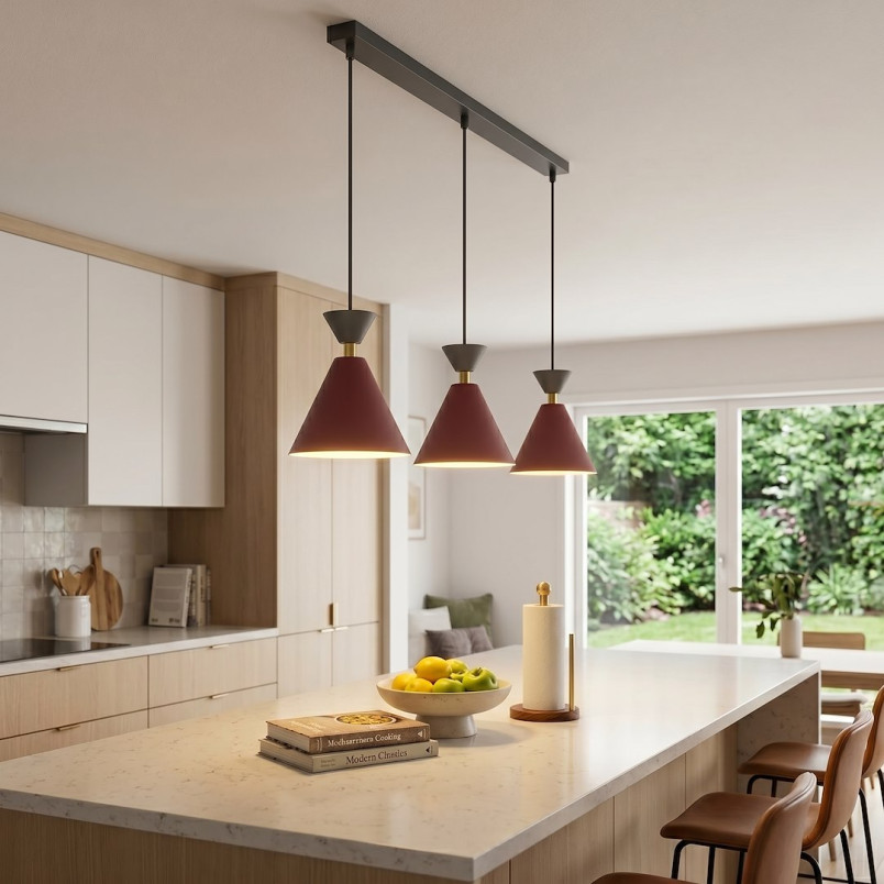 Lampa Klever 3 Burgundy Black Emibig