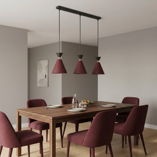 Lampa Klever 3 Burgundy Black Emibig