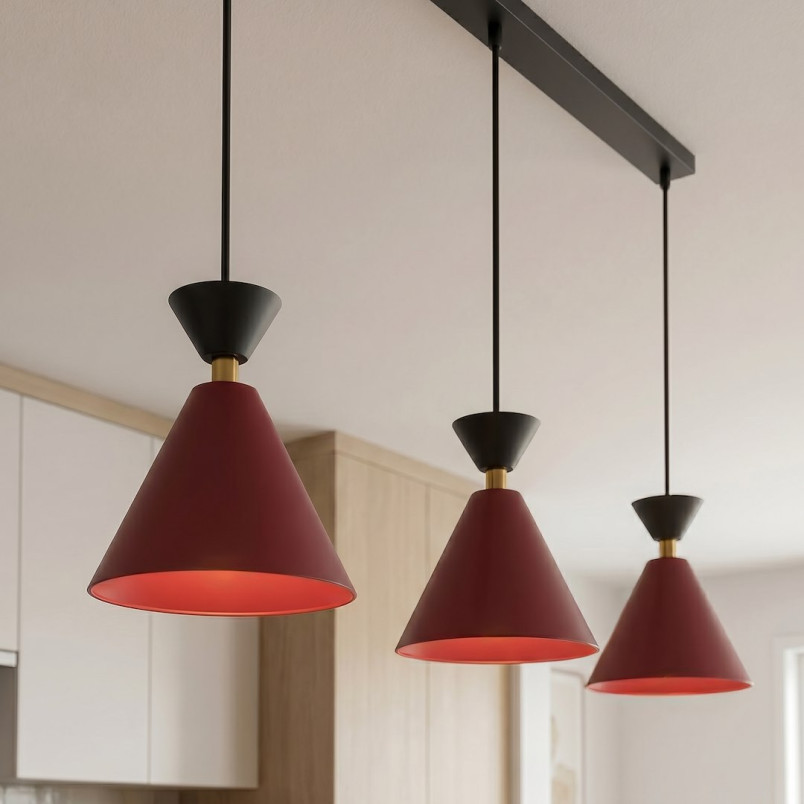 Lampa Klever 3 Burgundy Black Emibig