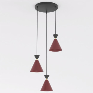 Lampa Klever 3Prem Burgundy Black Emibig
