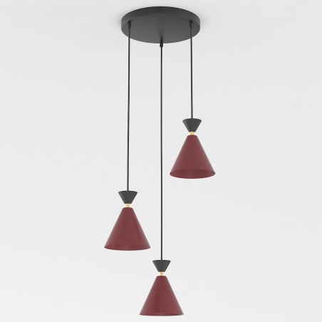 Lampa Klever 3Prem Burgundy Black Emibig