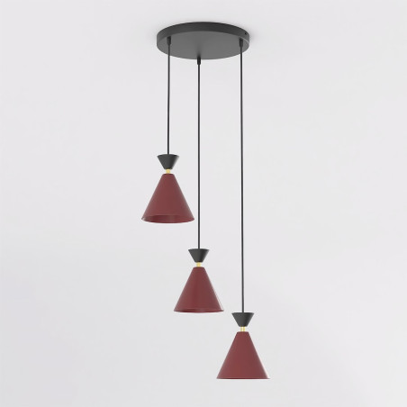 Lampa Klever 3Prem Burgundy Black Emibig