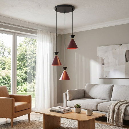 Lampa Klever 3Prem Burgundy Black Emibig