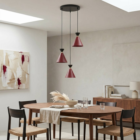 Lampa Klever 3Prem Burgundy Black Emibig