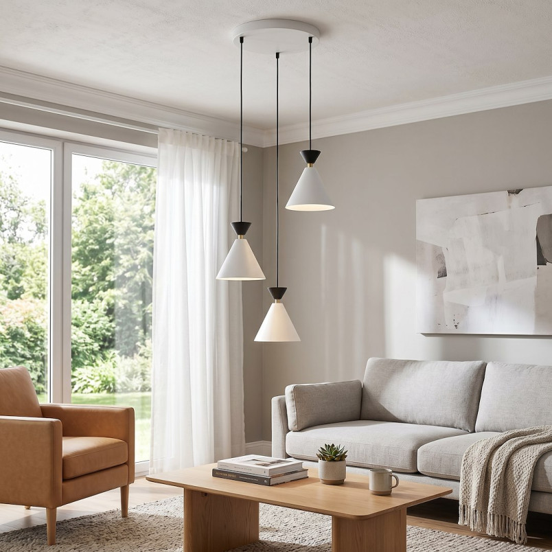 Lampa Klever 3Prem White Black Emibig