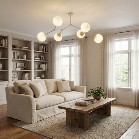 Lampa Space 6 Mokka Opal Emibig