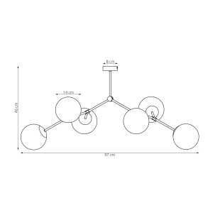 Lampa Space 6 Mokka Opal Emibig
