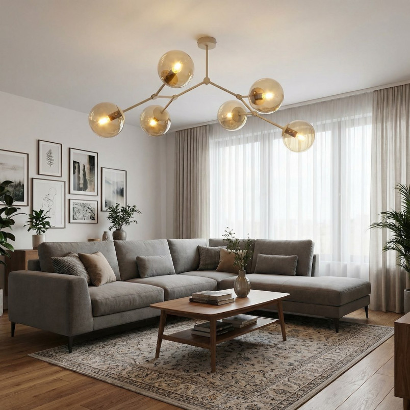 Lampa Space 6 Mokka Amber Emibig