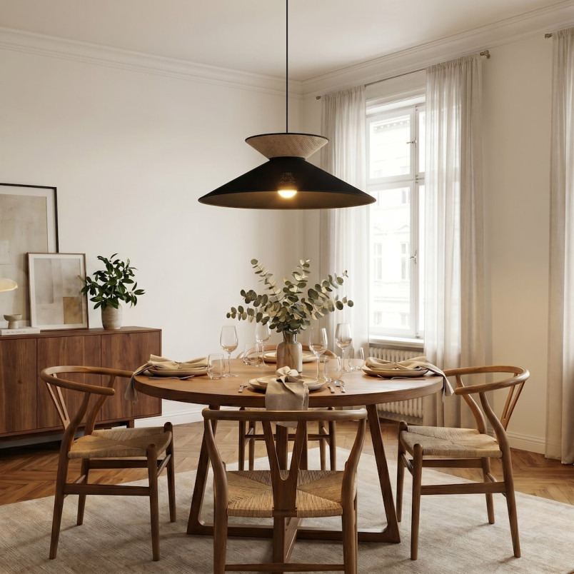 Lampa Softa 1 Black Rattan Emibig
