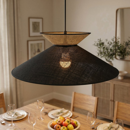 Lampa Softa 1 Black Rattan Emibig