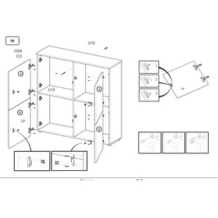 Komoda stojąca z półkami LIVO KM-100 biała marki Halmar