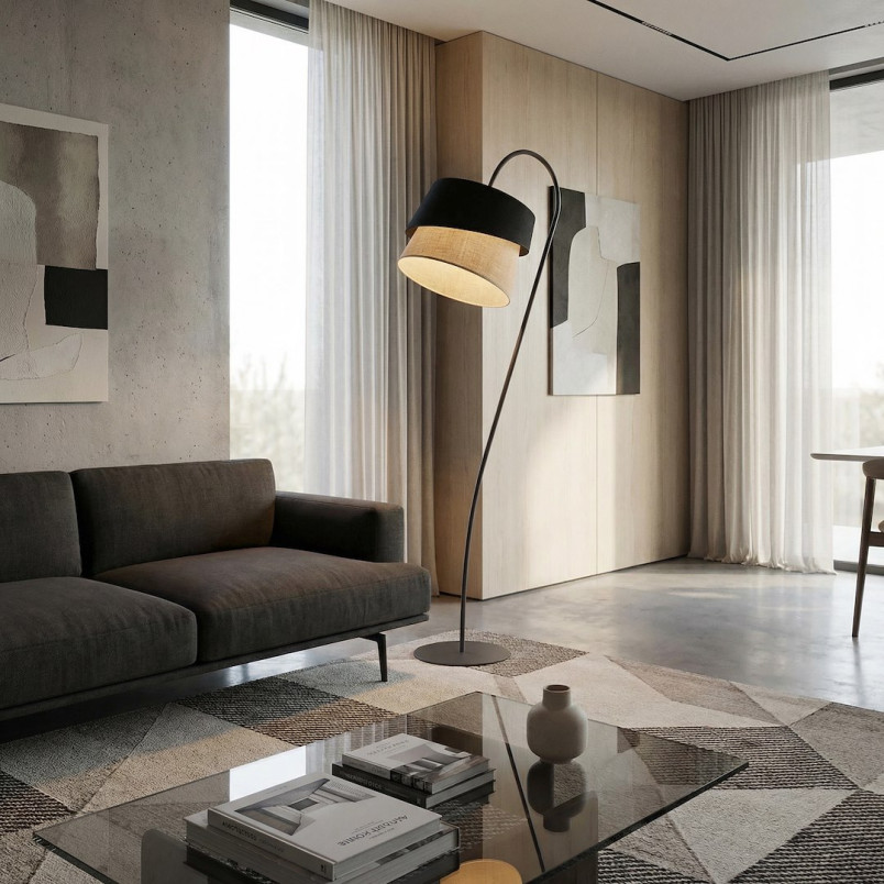 Lampa Canva Lp1 Black Natural Emibig