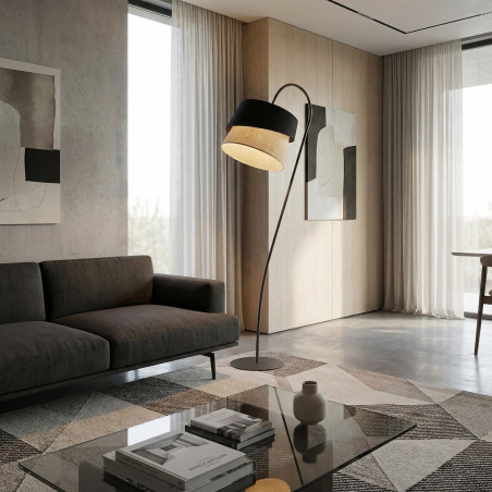 Lampa Canva Lp1 Black Natural Emibig
