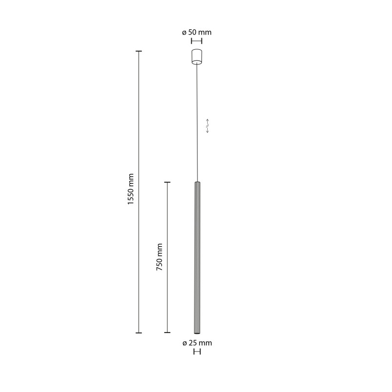 Ferro Sabia Champagne 750 Lampa Wisząca 1Xg9 Tk Lighting