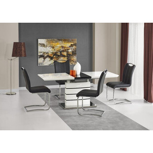 Stół rozkładany Nord 140x80cm biało-czarny Halmar - Kup online