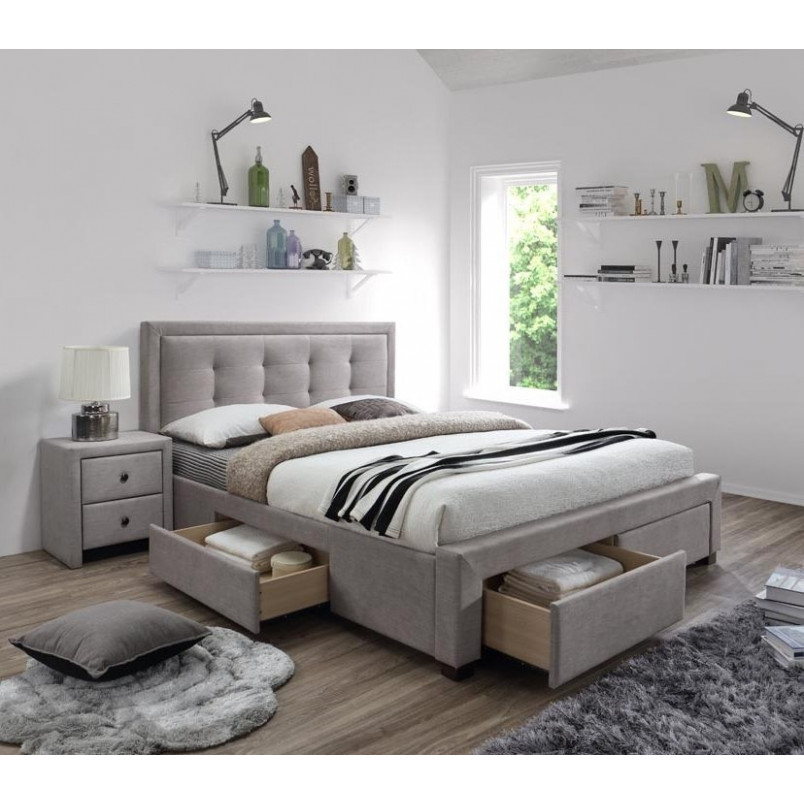 Łóżko tapicerowane Evora 160x200 beżowe Halmar | Szukasz idealnego łóżka?