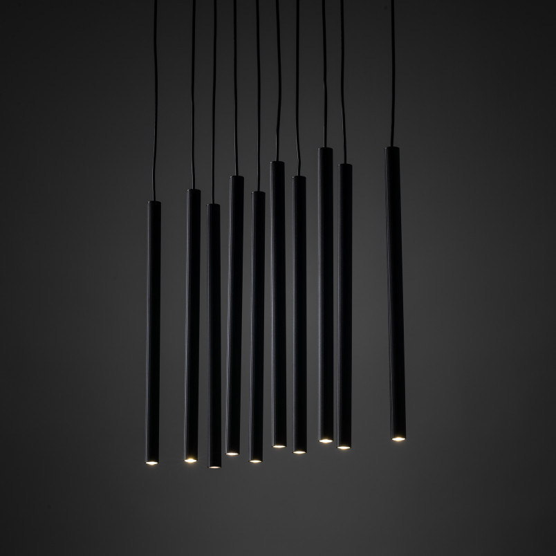 Ferro Black Lampa Wisząca 10Xg9 Listwa Tk Lighting