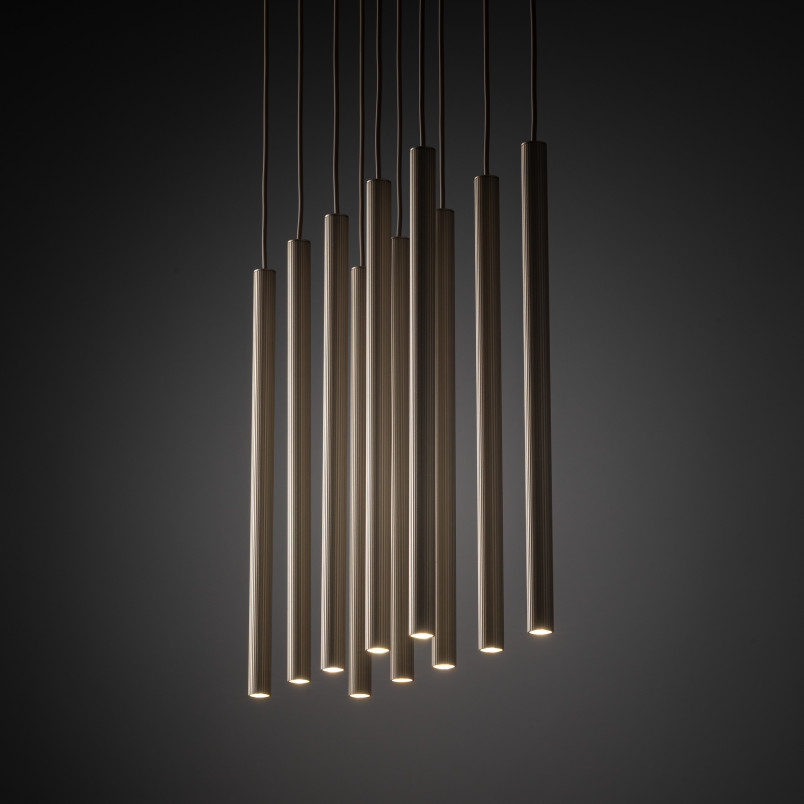 Ferro Sabia Champagne Lampa Wisząca 10Xg9 Listwa Tk Lighting