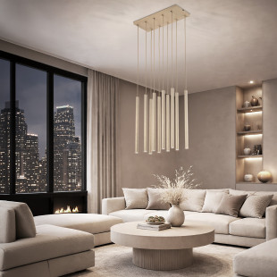 Ferro Sabia Champagne Lampa Wisząca 10Xg9 Listwa Tk Lighting