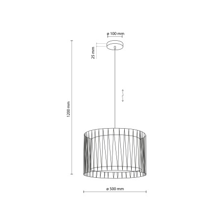Harmony Sabia Juta Lampa Wisząca 3Xe27 Tk Lighting