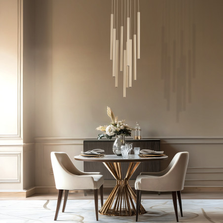 Ferro Sabia Champagne Lampa Wisząca 10Xg9 Koło Tk Lighting