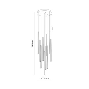 Ferro Sabia Champagne Lampa Wisząca 10Xg9 Koło Tk Lighting