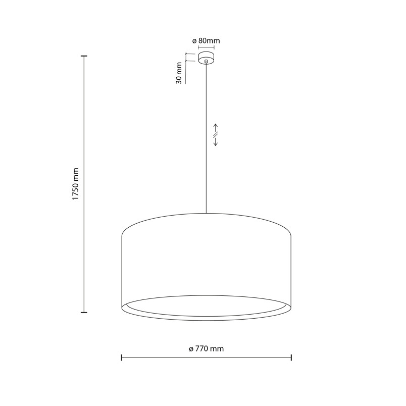 Largo Linen Lampa Wisząca 3Xe27 Tk Lighting