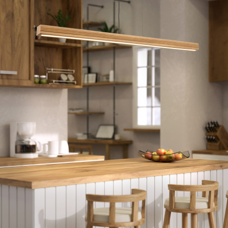 Viga Wood Led Sosna Szczotkowana Postarzana Lampa Wisząca Tk Lighting