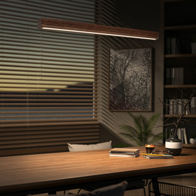 Viga Wood Led Sosna Szczotkowana Orzech Lampa Wisząca Tk Lighting