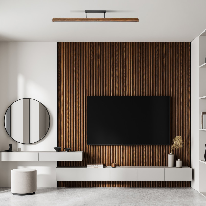 Viga Wood Led Sosna Szczotkowana Orzech Lampa Sufitowa Tk Lighting