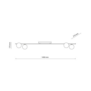 Imelo Black Lampa Sufitowa 4Xg9 Tk Lighting