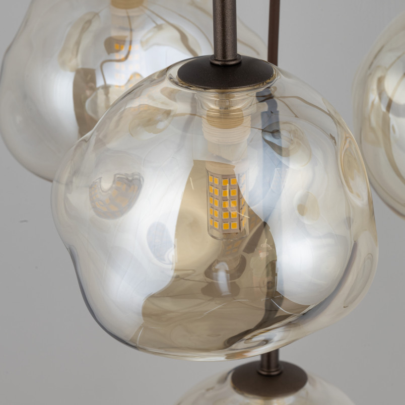 Lava Brown Lampa Wisząca 7Xg9 Tk Lighting