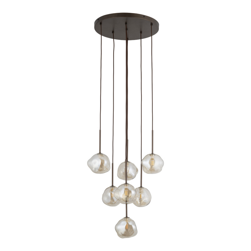 Lava Brown Lampa Wisząca 7Xg9 Tk Lighting