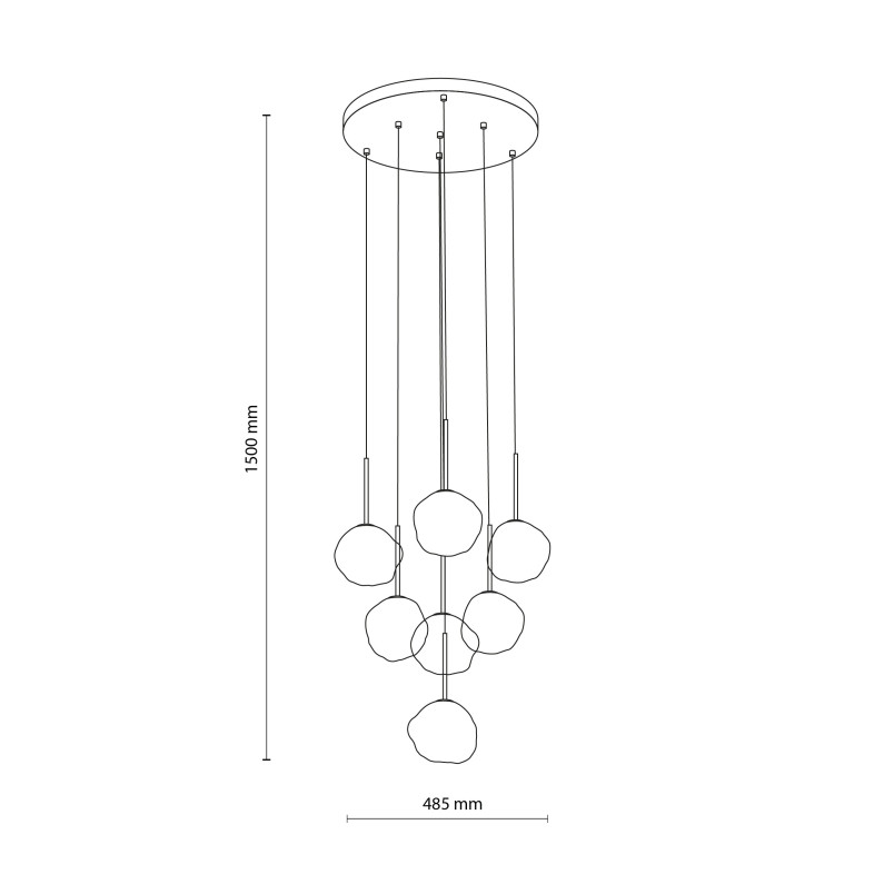 Lava Brown Lampa Wisząca 7Xg9 Tk Lighting