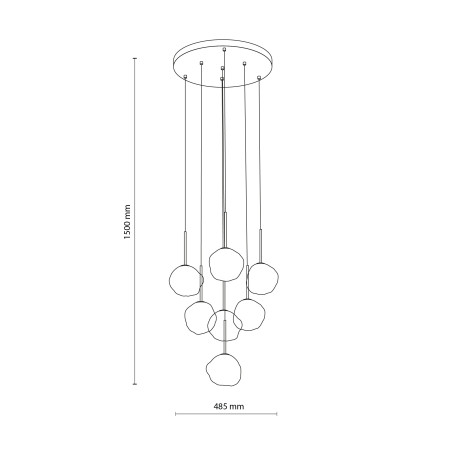 Lava Brown Lampa Wisząca 7Xg9 Tk Lighting