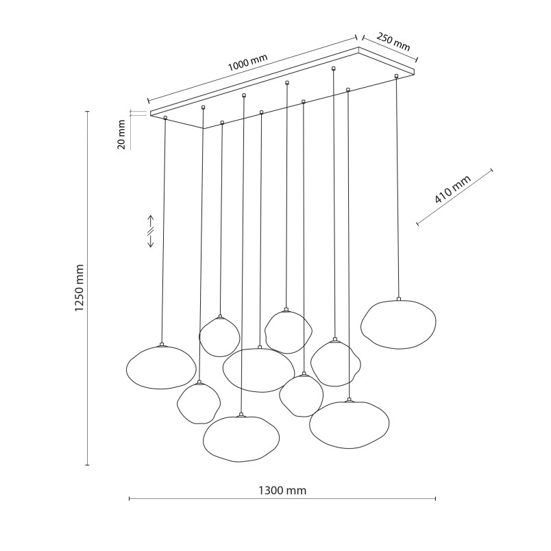 Nebia New Brown Lampa Wisząca 10Xg9 Tk Lighting