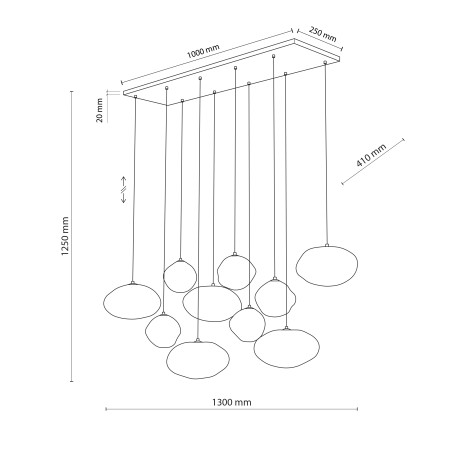 Nebia New Brown Lampa Wisząca 10Xg9 Tk Lighting