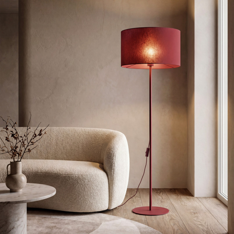 Dalum Burgund Lampa Podłogowa 1Xe27 Tk Lighting