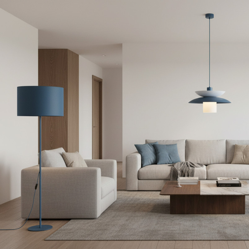 Dalum Navy Lampa Podłogowa 1Xe27 Tk Lighting