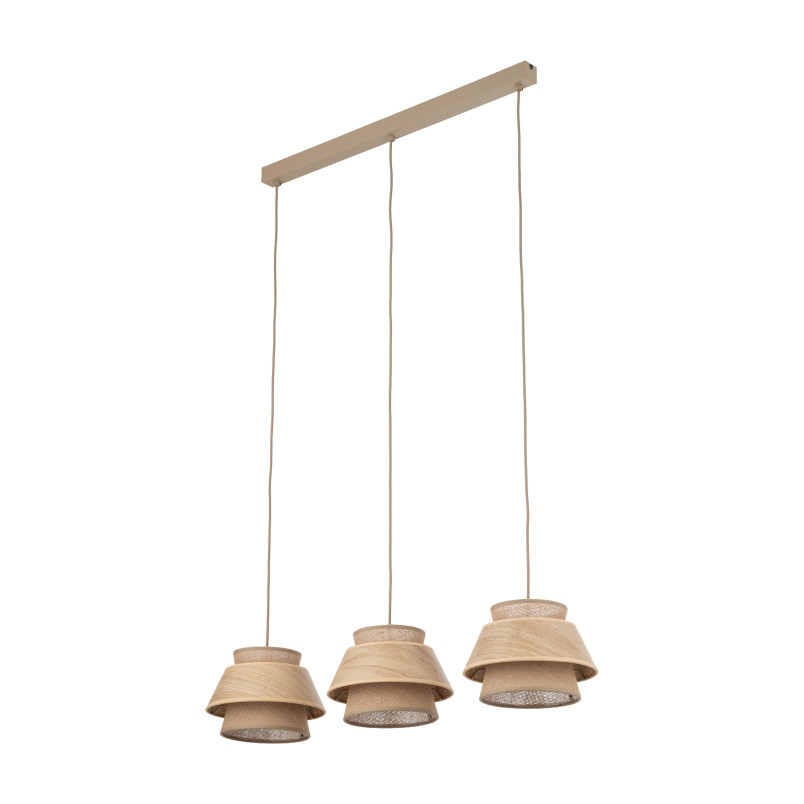 Kalum Wood Lampa Wisząca 3Xe27 Tk Lighting