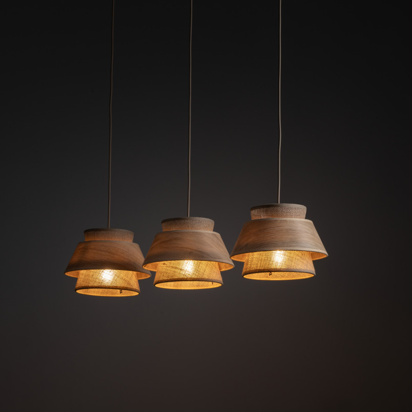 Kalum Wood Lampa Wisząca 3Xe27 Tk Lighting