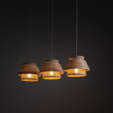 Kalum Wood Lampa Wisząca 3Xe27 Tk Lighting