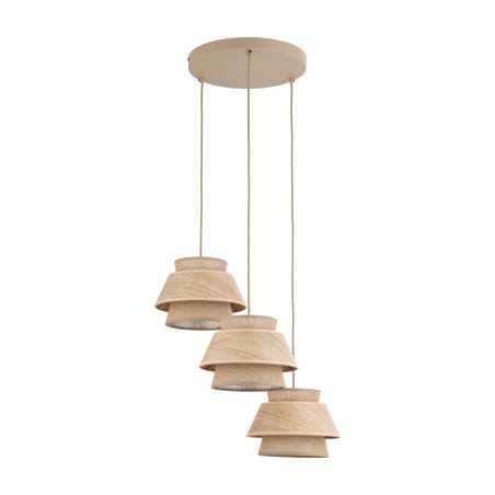 Kalum Wood Lampa Wisząca 3Xe27 Koło Tk Lighting