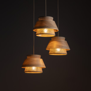 Kalum Wood Lampa Wisząca 3Xe27 Koło Tk Lighting