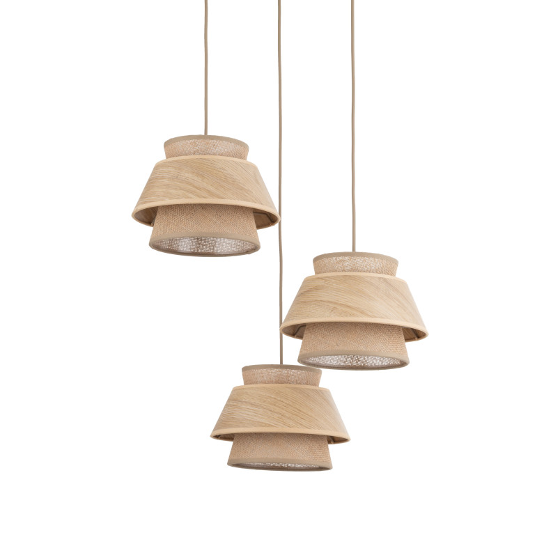 Kalum Wood Lampa Wisząca 3Xe27 Koło Tk Lighting