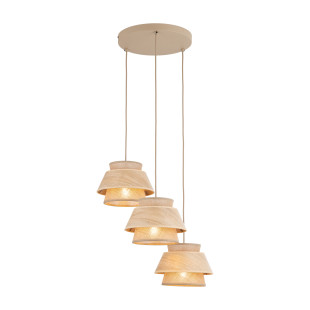 Kalum Wood Lampa Wisząca 3Xe27 Koło Tk Lighting