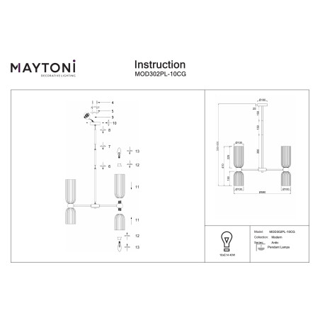Lampa wisząca Antic Gold Maytoni