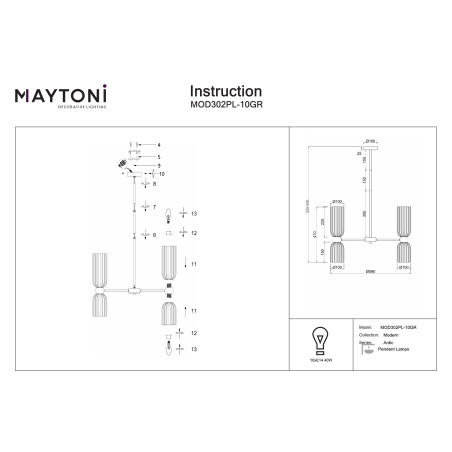 Lampa wisząca Antic Gold Maytoni